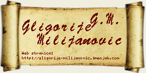 Gligorije Milijanović vizit kartica